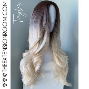 NEW Long Ombre Blonde Curled Synthetic Wig